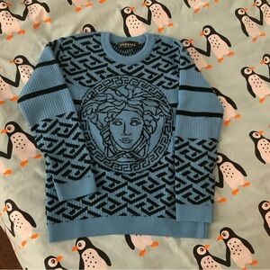 Versace Kids Blue and Black Crewneck